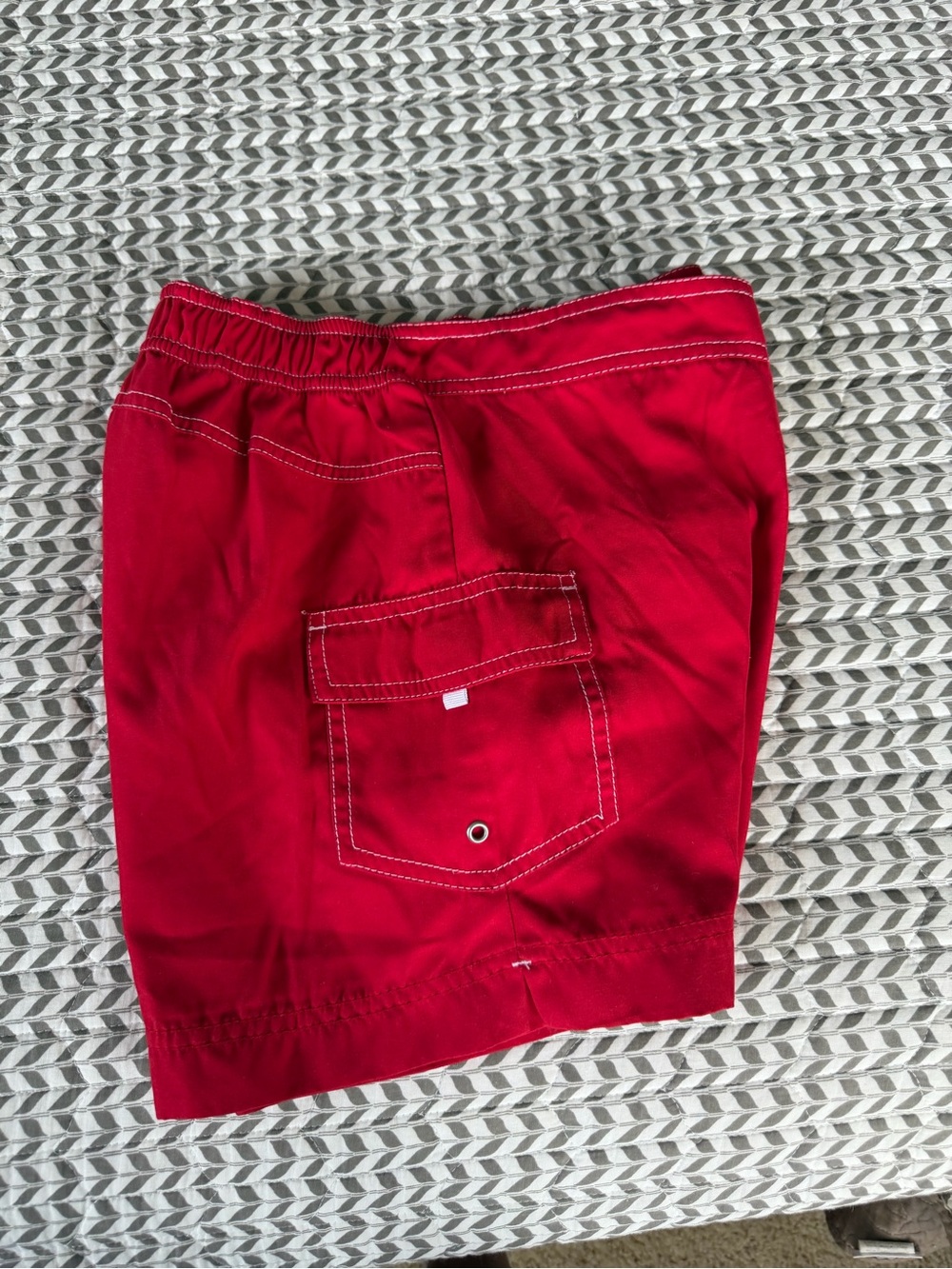 Red Athletic Shorts with Side Pocket